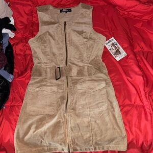 Rewash Tan Mini Dress with Zipper